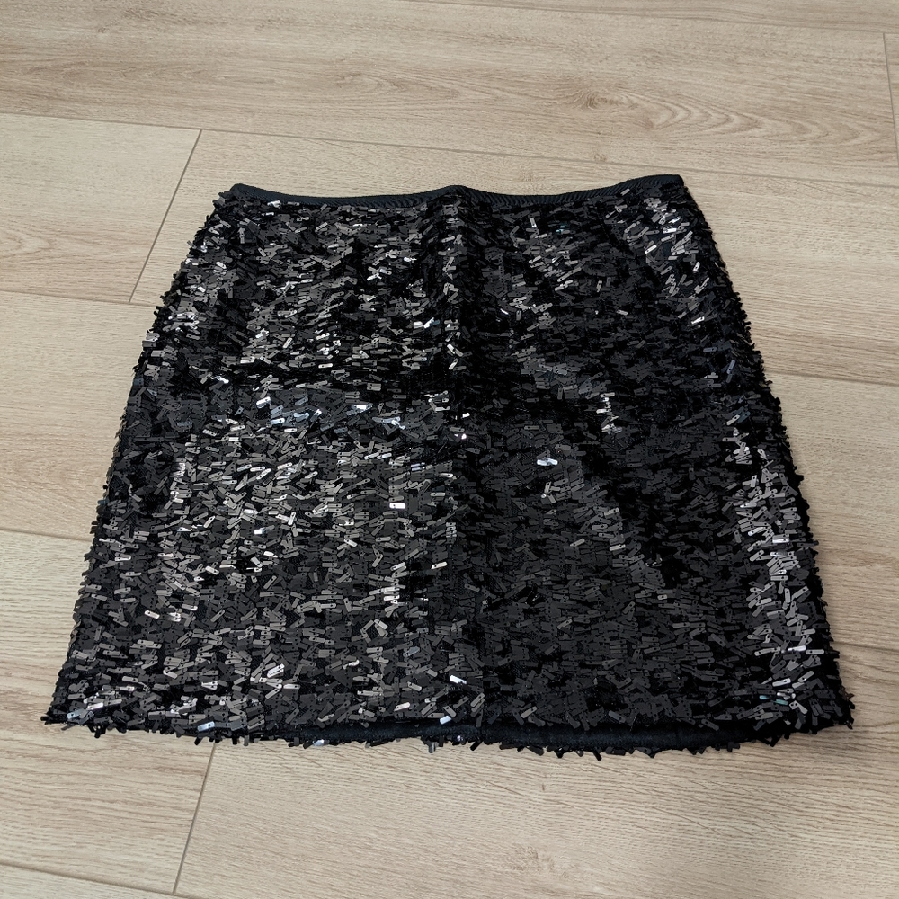 Ann Taylor Black Sequin Skirt